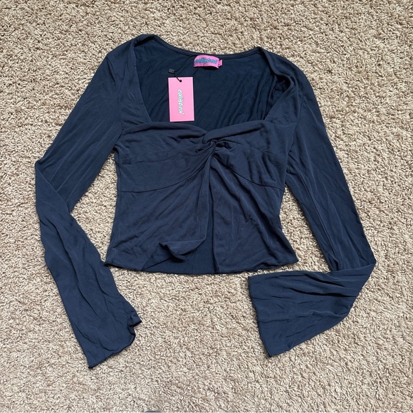 NWT edikted navy maxine twist front top - Picture 2 of 5